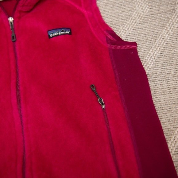 Patagonia R2 Vest Womens Medium Pink Pile Fleece Full Zip Sleeveless Jacket - Picture 3 of 5